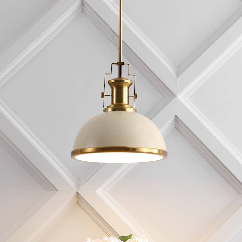 Deere Adjustable Iron/Glass Vintage LED Dome Pendant, by JONATHAN Y