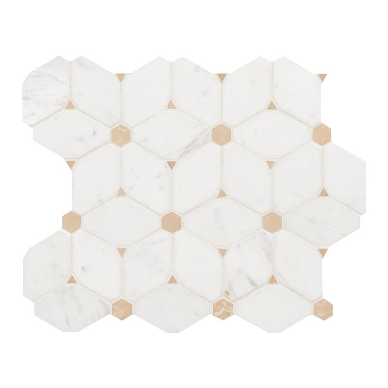 Ackland AKM-S-13X11PTP-CA 11" x 13" Marble Geometric Wall Mosaic Tile - Lucera Ceville - Lucera Ceville