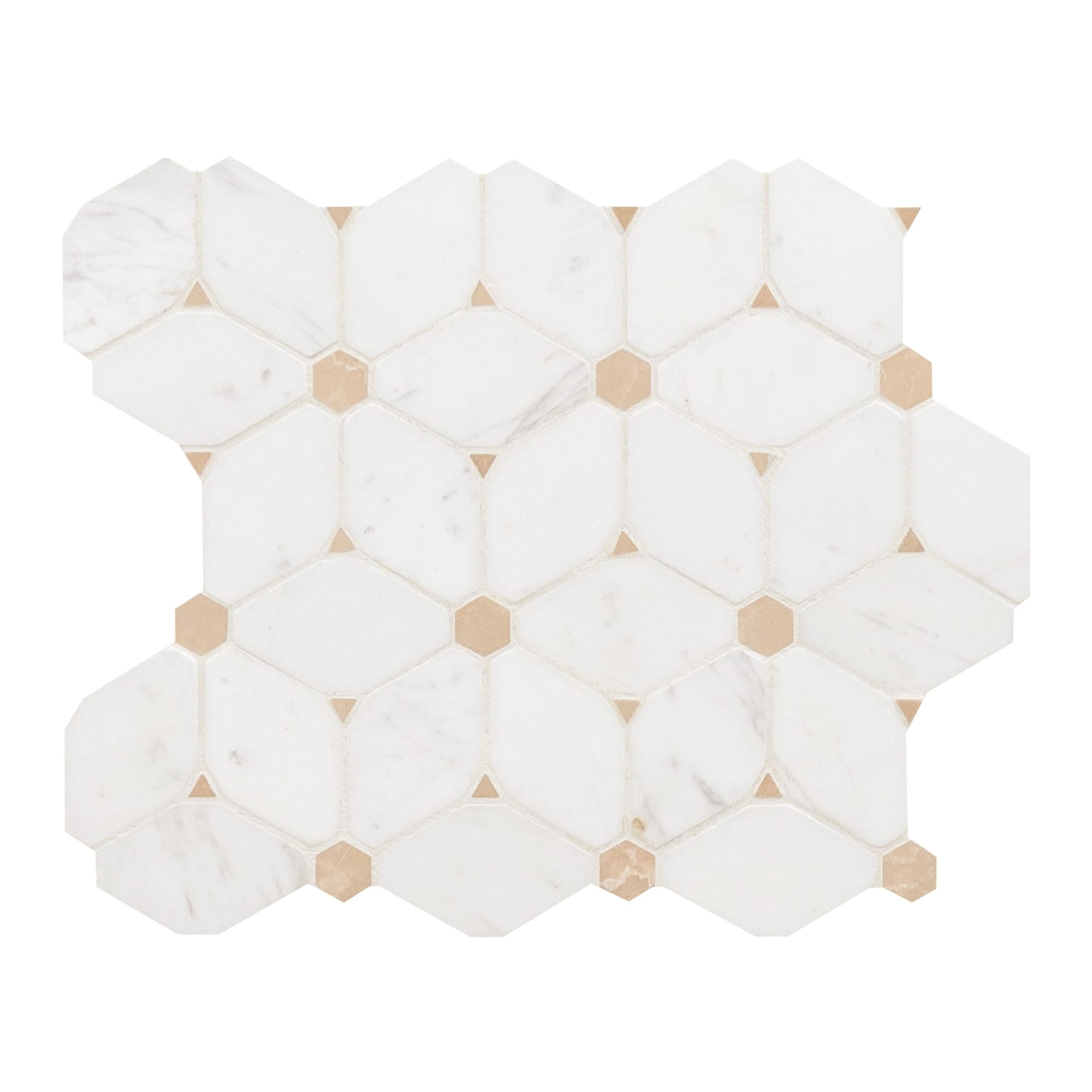 Ackland AKM-S-13X11PTP-CA 11" x 13" Marble Geometric Wall Mosaic Tile - Lucera Ceville