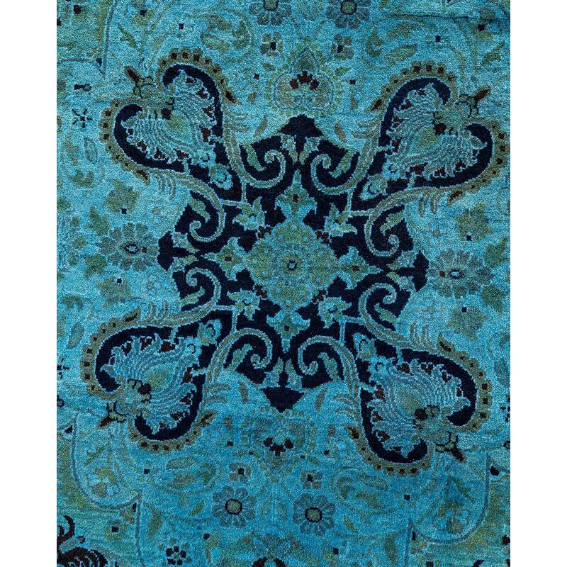 Fine Vibrance, One-of-a-Kind Hand-Knotted Area Rug - Gray, 7' 1" x 7' 1" - 7' 1" x 7' 1"
