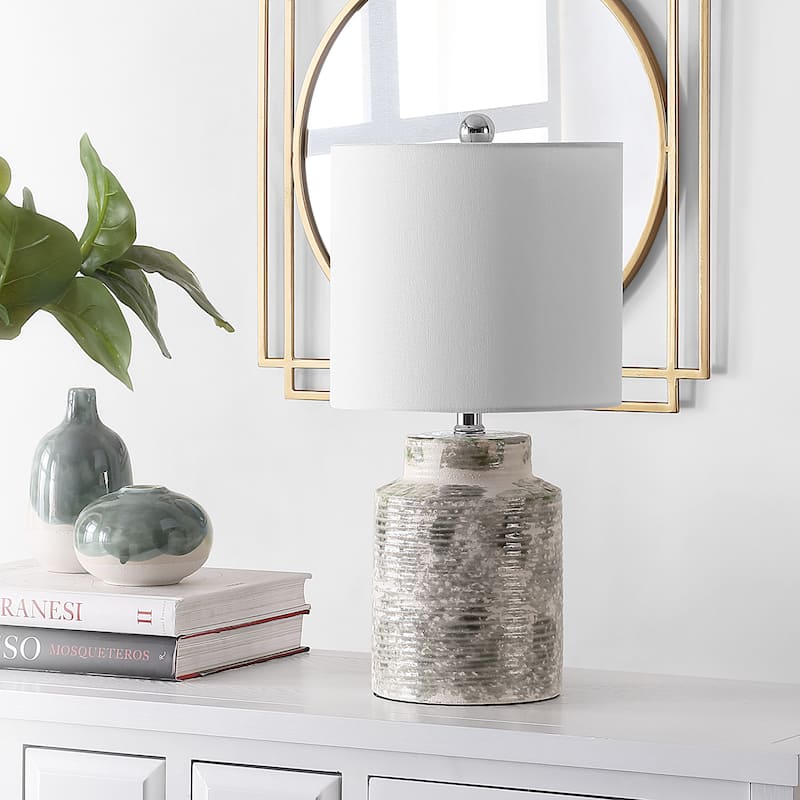 SAFAVIEH Lighting Elsie 19-inch Ceramic Table Lamp - 10" x 10" x 19" - 10Wx10Dx19H
