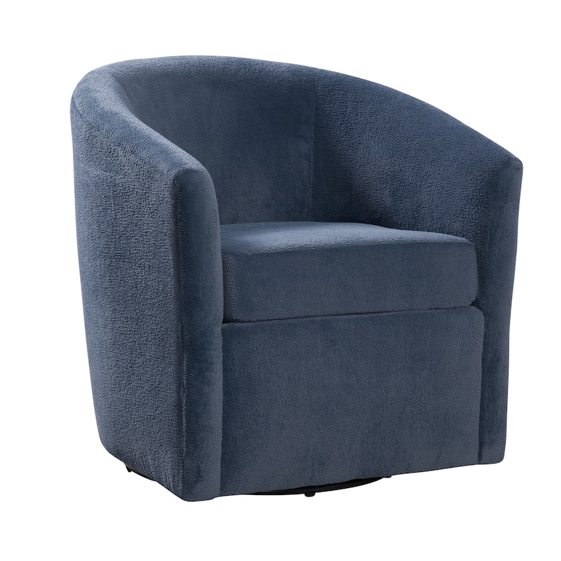 Odessa Barrel Style Swivel Accent chair in Performance Fabric - Navy Blue