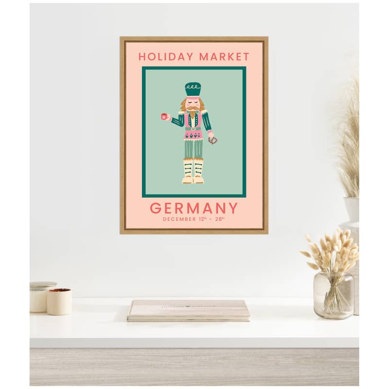 Kate and Laurel Sylvie Framed Canvas German Christmas Market by Leonora Jennifer Benza