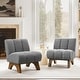 preview thumbnail 44 of 47, Art Leon Set of 2 Comfortable Armless Accent Chair Sectional Grey
