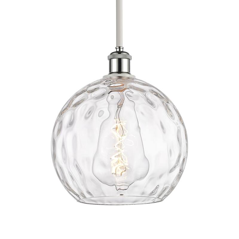 Innovations Lighting 516-1S-13-10 Athens Pendant Athens 10" Wide - White and Polished Chrome / Clear Water Glass