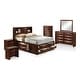 preview thumbnail 11 of 40, Furniture of America Brent 6-Piece Wood Platform Bedroom Set with Drawers and Bookcase Headboard