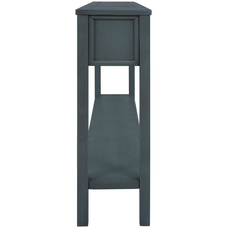 60" Long Sofa Table with two Different Size Drawers