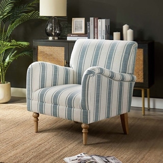 Seip Classic and Contemporary Striped Arm Chair with Spindle Legs by HULALA HOME