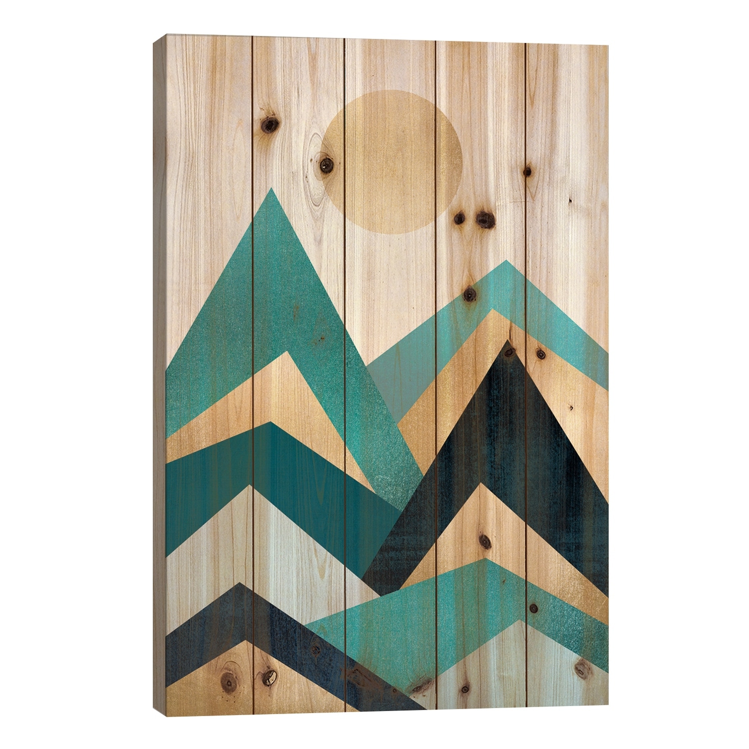 Waves Print On Wood by Elisabeth Fredriksson - Multi-Color