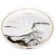 A&B Home Quinn Black and White Marble Design Round Trays (Set of 2) - Thumbnail 2