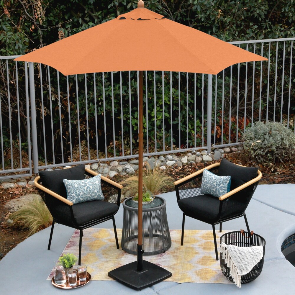 PSW 6,5 Fuß Terrassenschirm Mit Kurbel – Metaller Marktschirm In Orange, Perfekt Für Garten & Terrasse