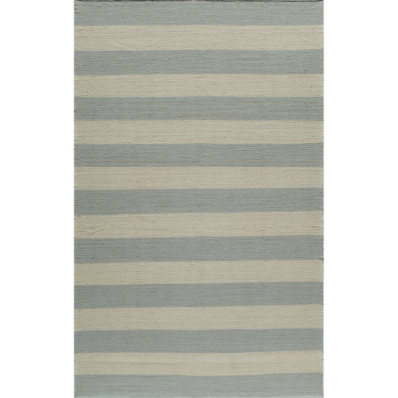 Momeni Laguna Hand Woven Wool Contemporary Striped Area Rug - 5' x 8' - Grey - Rectangle