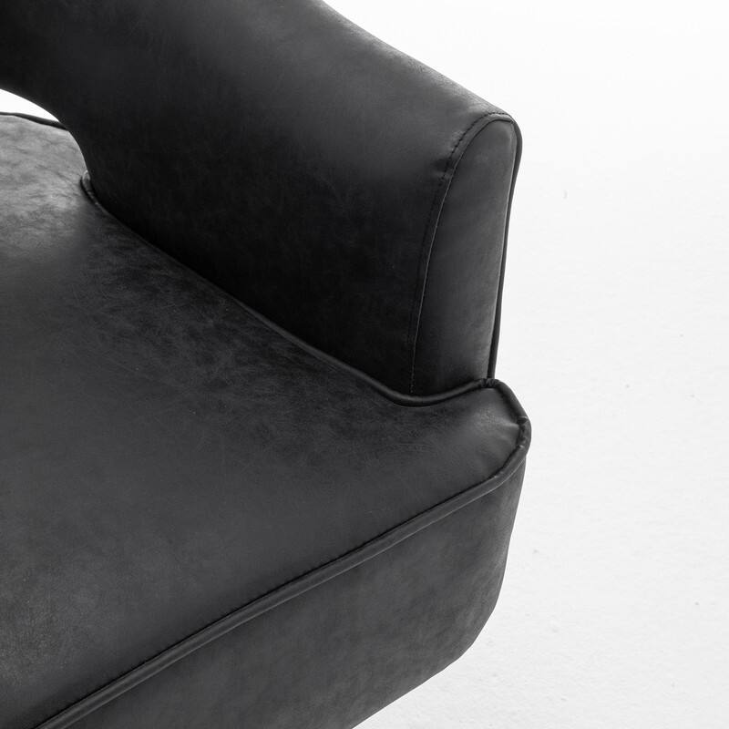 SEYNAR Modern PU Leather 360 Degree Swivel Accent Barrel Chair Set of 2