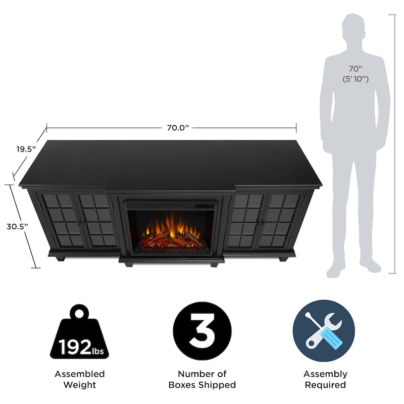 Marlowe 70" TV Stand Electric Fireplace by Real Flame
