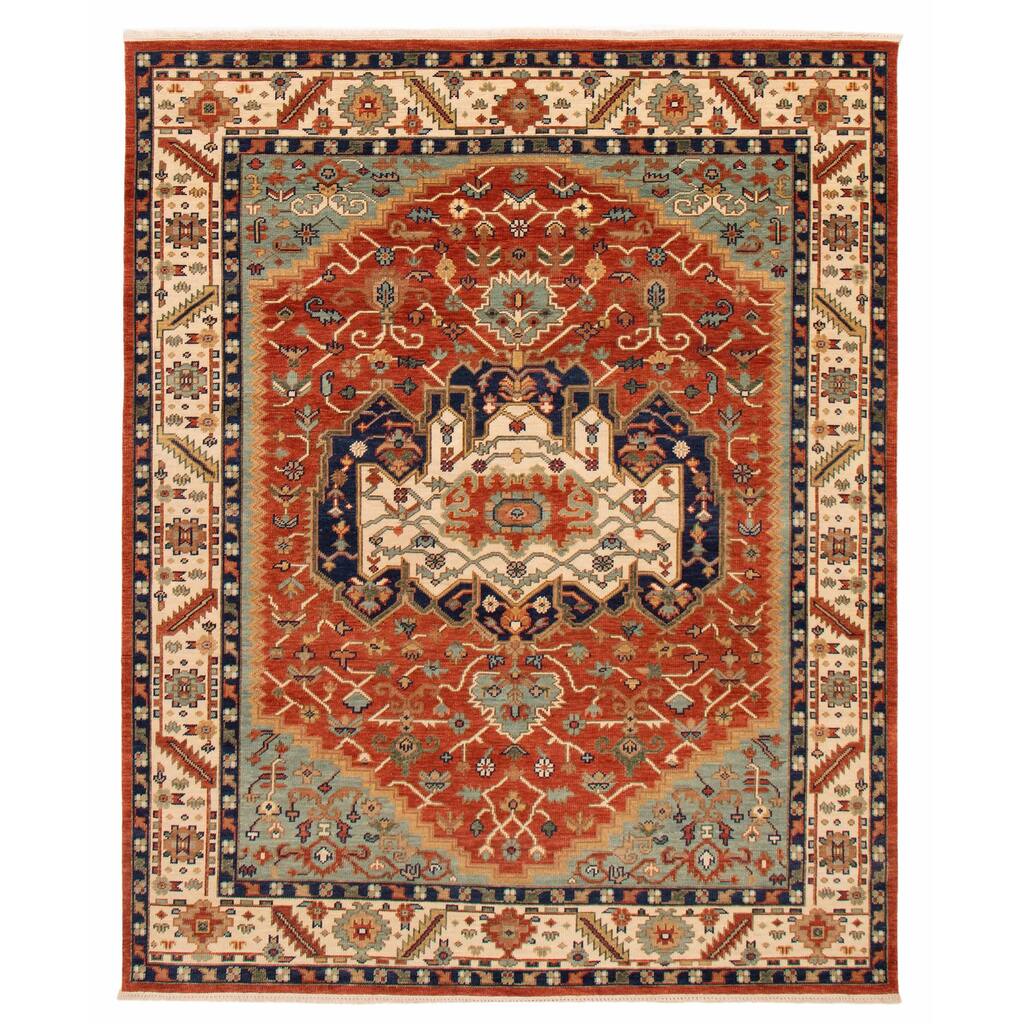 ECARPETGALLERY Hand-knotted Oushak Dark Copper Wool Rug - 8'1 x 9'9
