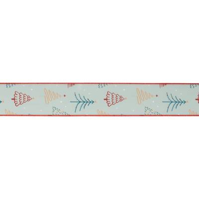 Christmas Tree Wired Ribbon Set of 2 Red White Blue - 2.5” X 10 Yrd.