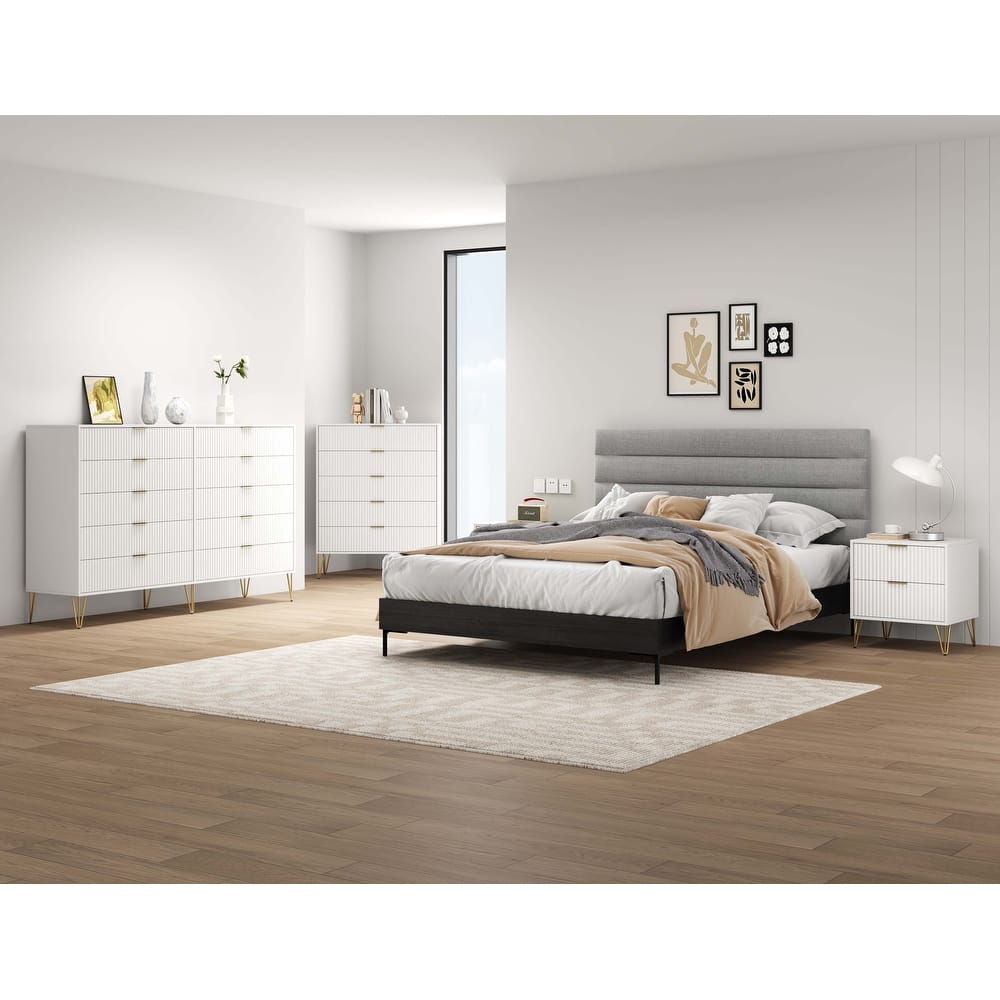 Manhattan Comfort 3-Piece Dumbo Modern Multi Dresser Nighstand Set