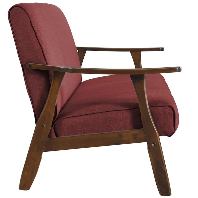 CraftPorch Wenge Wood Mid-Century Modern Linen Sofa
