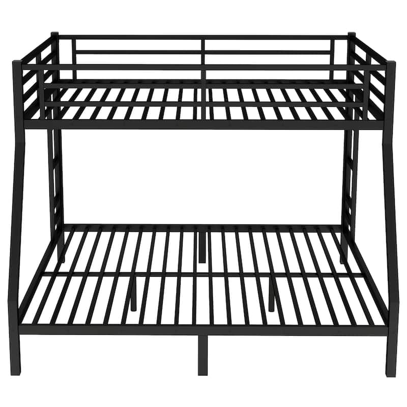 Metal Queen over King Bunk Bed, Space-Saving/Noise Reduced/No Box Spring Needed,Black