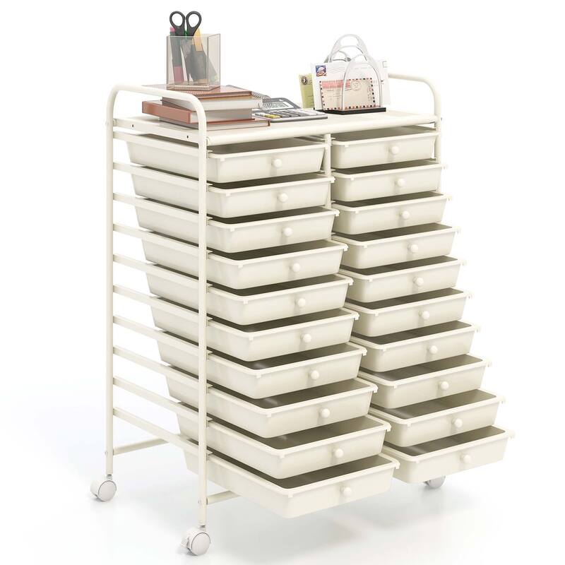 Costway 20 Drawers Rolling Cart Storage Scrapbook Paper Studio - See Details