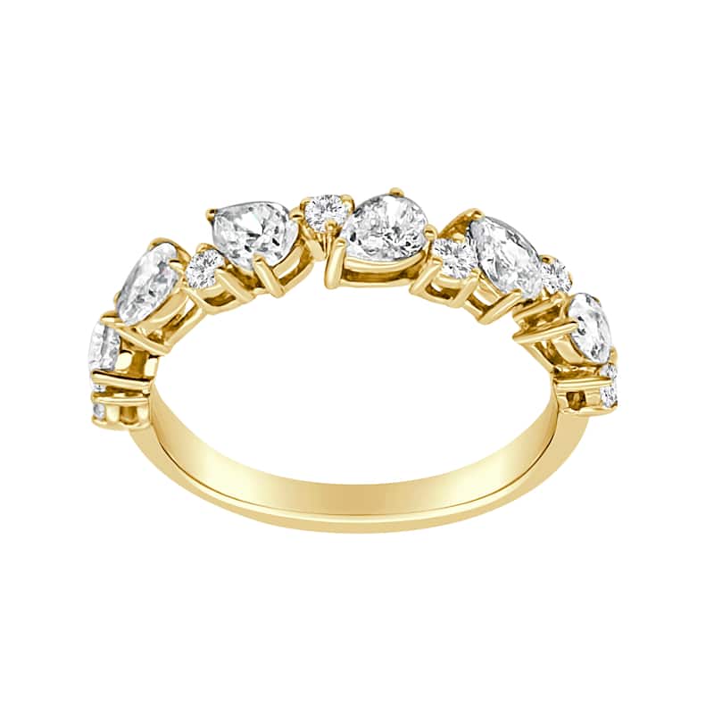 Auriya 14k Gold Lab Grown Pear and Round Diamond Scatter Band 0.96 ct. tw. (F-G, VS) - 8.5 - Yellow