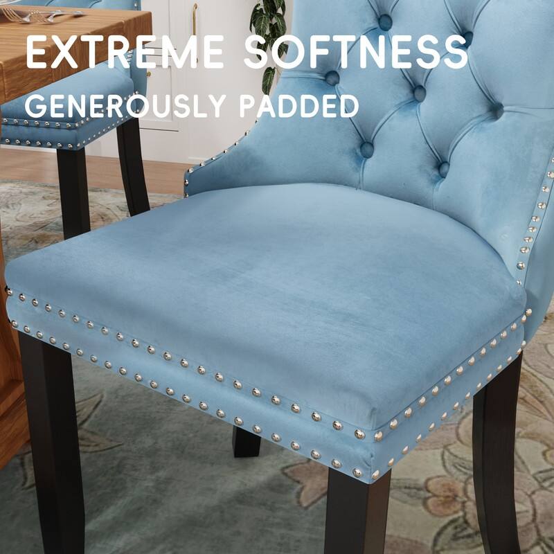 Tufted Naliheads Solid Wood Upholstered Dining Chairs Set of 8