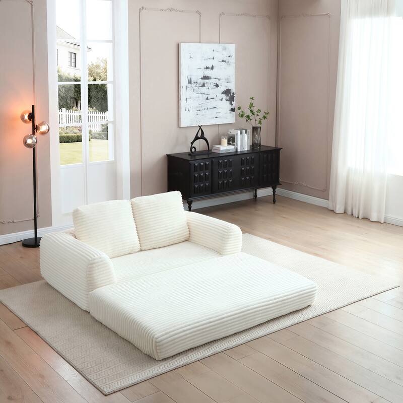 2-in-1 Folding Convertible Sofa Bed, Modern Corduroy Sleeper Couch