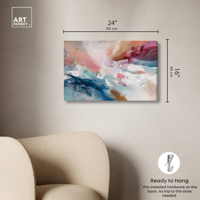 Rosy and Ocean Hues I Canvas by Art Remedy, Gallery Wrapped