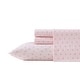 preview thumbnail 1 of 4, Laura Ashley Soft & Breathable Cotton Percale Deep-Pocket Sheet Set Full - Scallop Dollop Pink