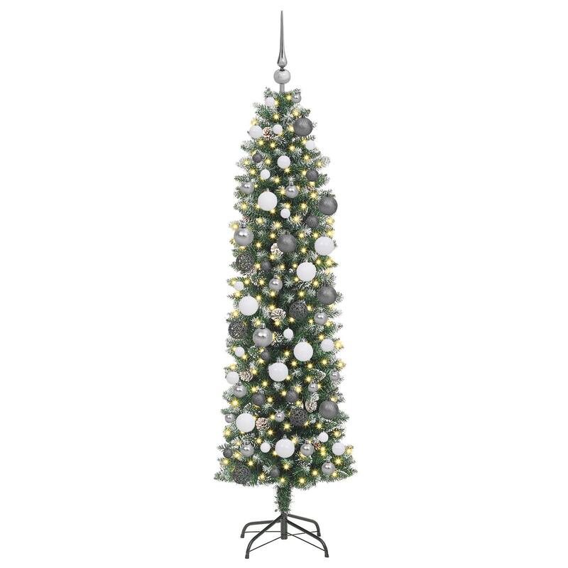 vidaXL Christmas Tree Party Decoration Artificial Slim Tree with Stand PVC