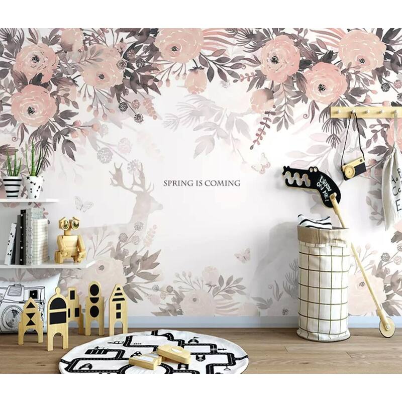 GK Wall Design Vintage Floral Vine Blossom Soft Flower Retro Removable Wallpaper