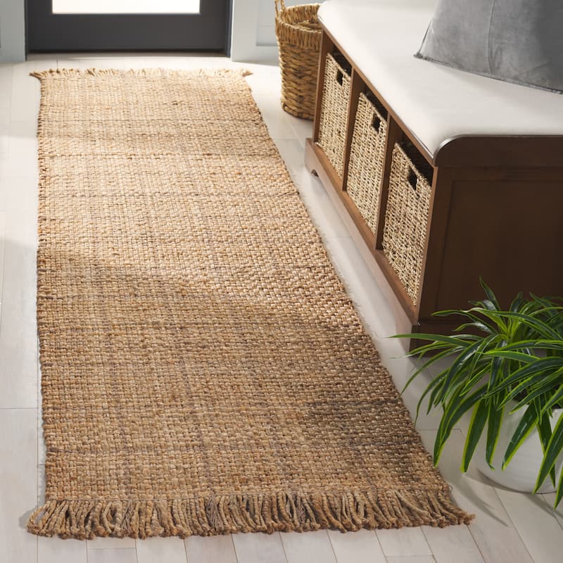 SAFAVIEH Flatweave Natural Miyoko Fiber Farmhouse Jute Rug - 2'3" x 8' Runner - Natural