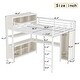 preview thumbnail 10 of 8, Metal Queen Size Loft Bed with L-shaped Desk,Storage Cubes and Shelves