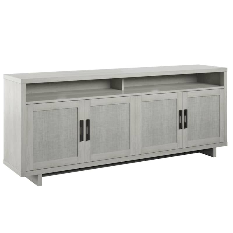 TV Stand for TVs up to 80" with Linen Doors - Fairfax Oak
