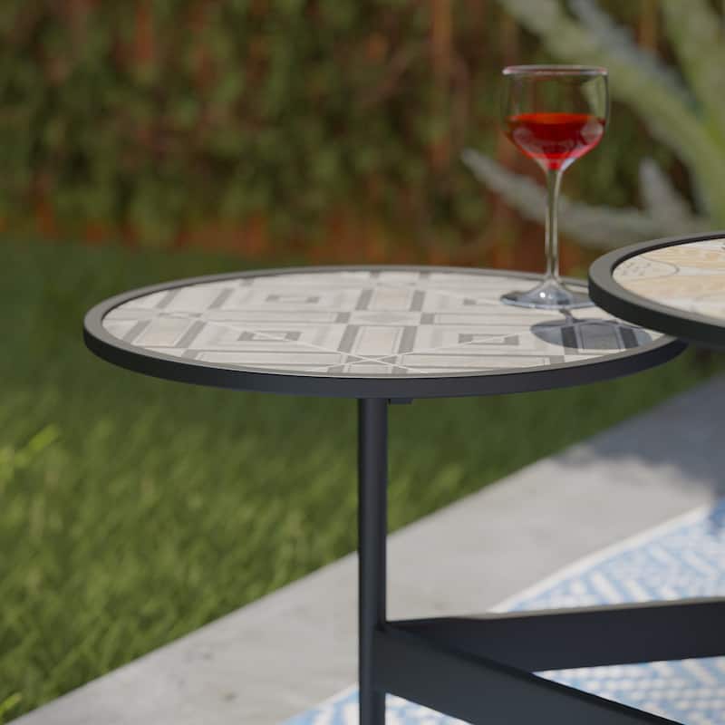 SEI Furniture Lorengo Outdoor 3-Tier Cocktail Table