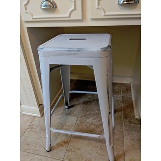 Carbon Loft Walton Distressed Metal 24-inch Backless Counter Stool