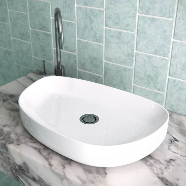 slide 2 of 11, Spica Bench Mount Ceramic Vessel Bathroom Sink White
