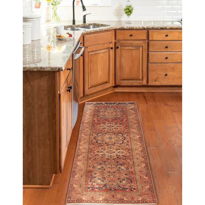 ECARPETGALLERY Hand-knotted Antalya Vintage Red Wool Rug - 3' 10" x 10' 3"