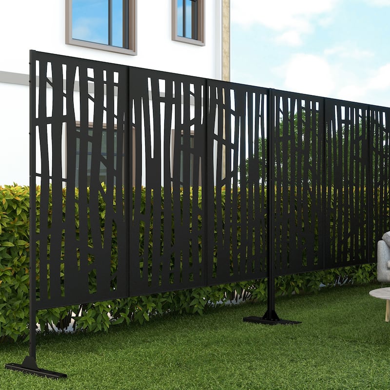 Jungle Metal Privacy Screen Panel Free Standing - 72*47