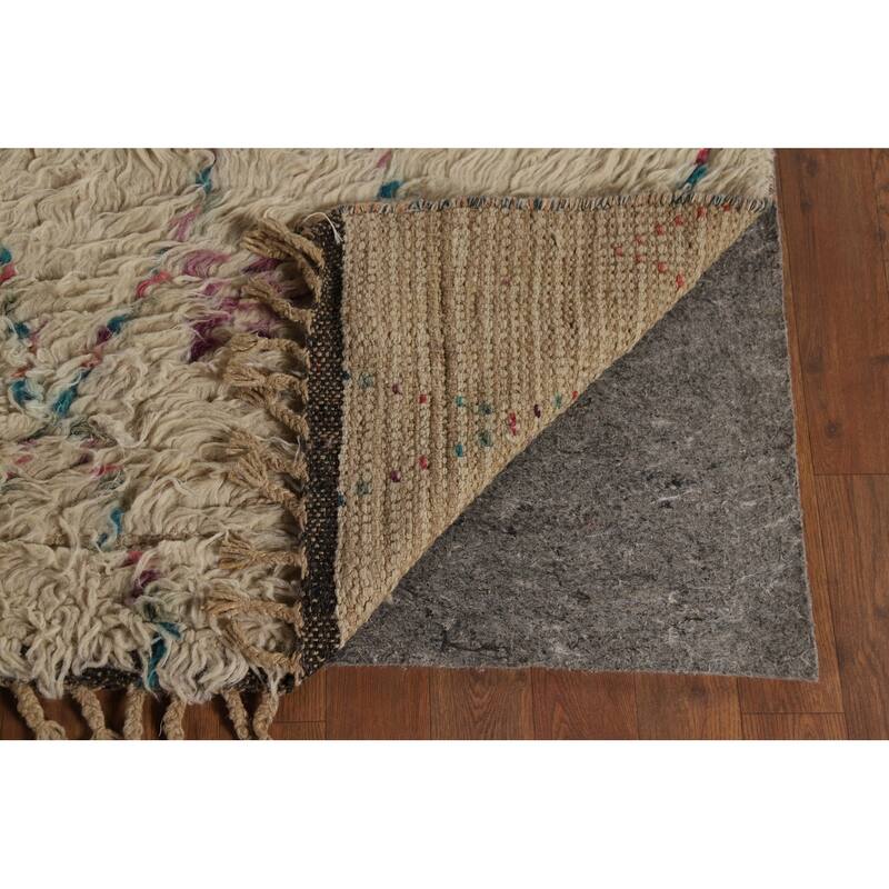 Trellis Plush Moroccan Area Rug Hand-Knotted Wool Carpet - 5'10" x 9'10"