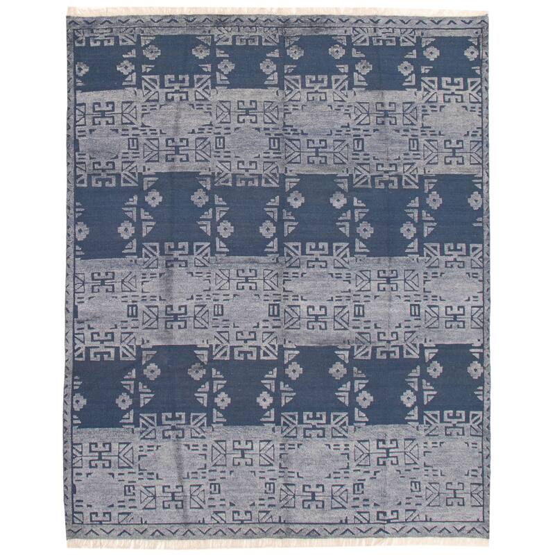 ECARPETGALLERY Hand-knotted Tangier Navy Wool Rug - 8'3 x 10'0 - Navy - 8'3 x 10'0