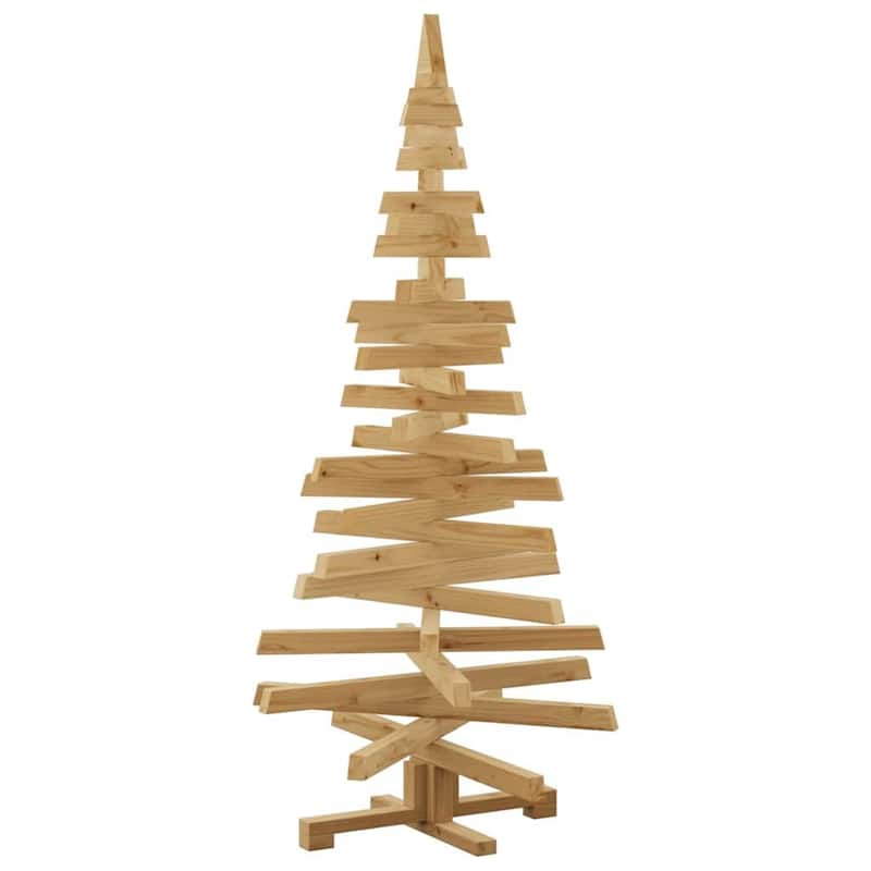 vidaXL Christmas Trees with Stand Natural/Brown Solid pine wood
