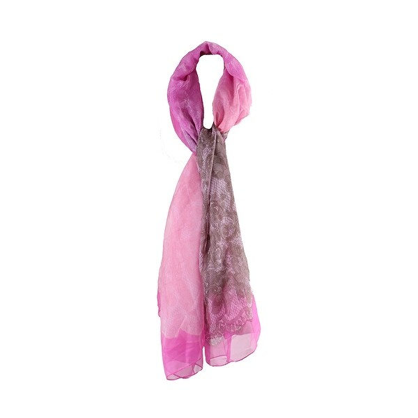 Cejon Magenta Antique Lace Overlay Wrap OS