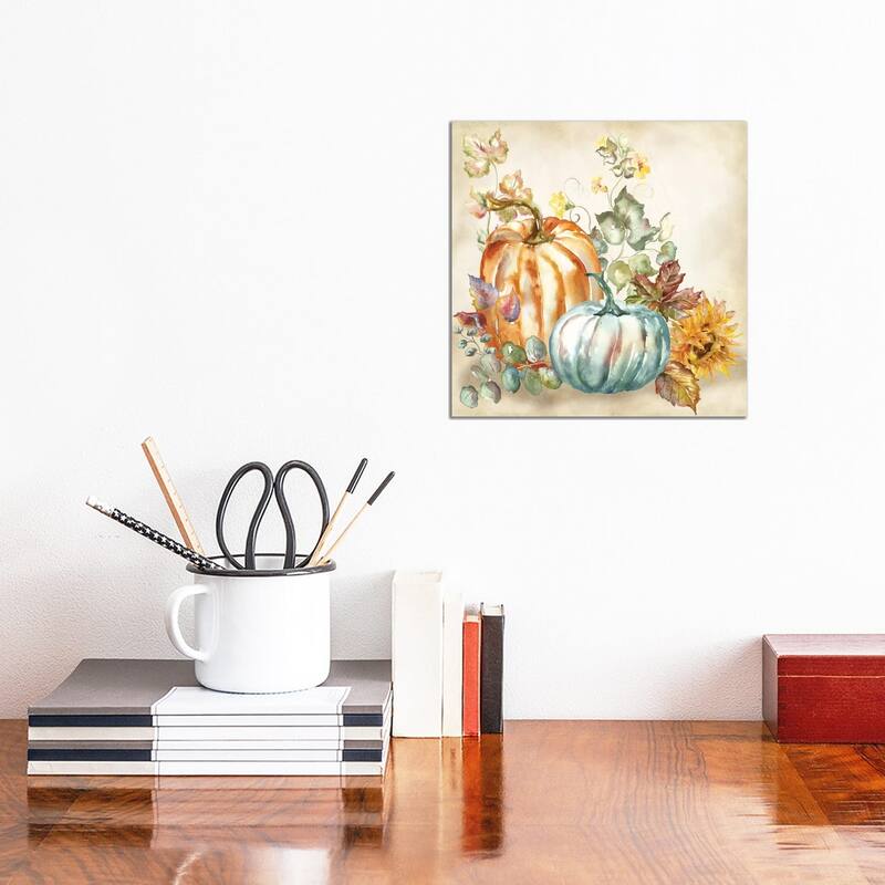 iCanvas "Watercolor Harvest Pumpkin I" by Tre Sorelle Studios Canvas Print - 12x12x0.75