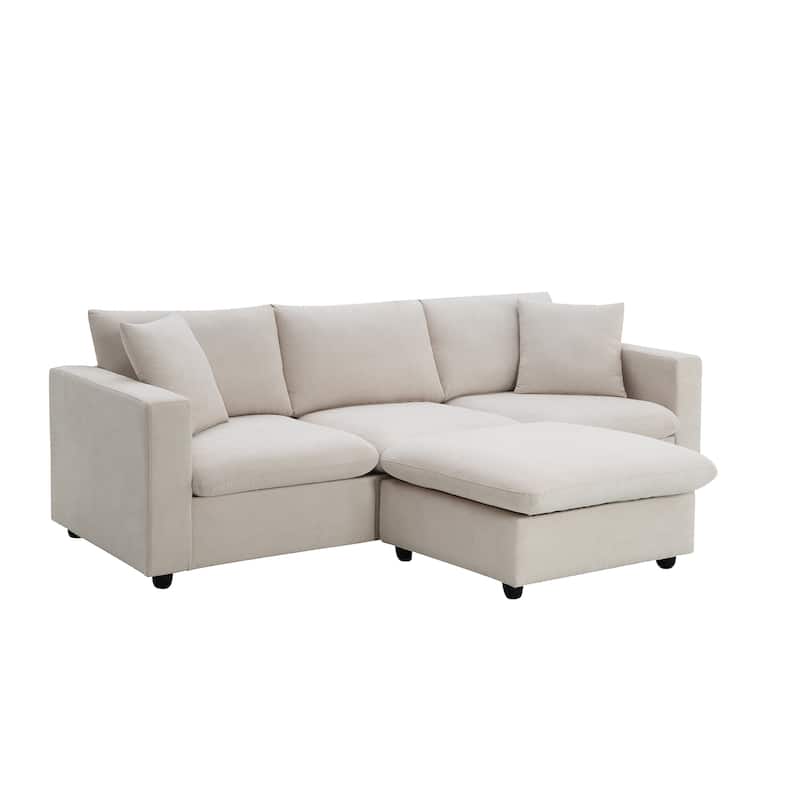 Modern Indoor Convertible Sectional Sofa L-Shaped Cloud Couch Set