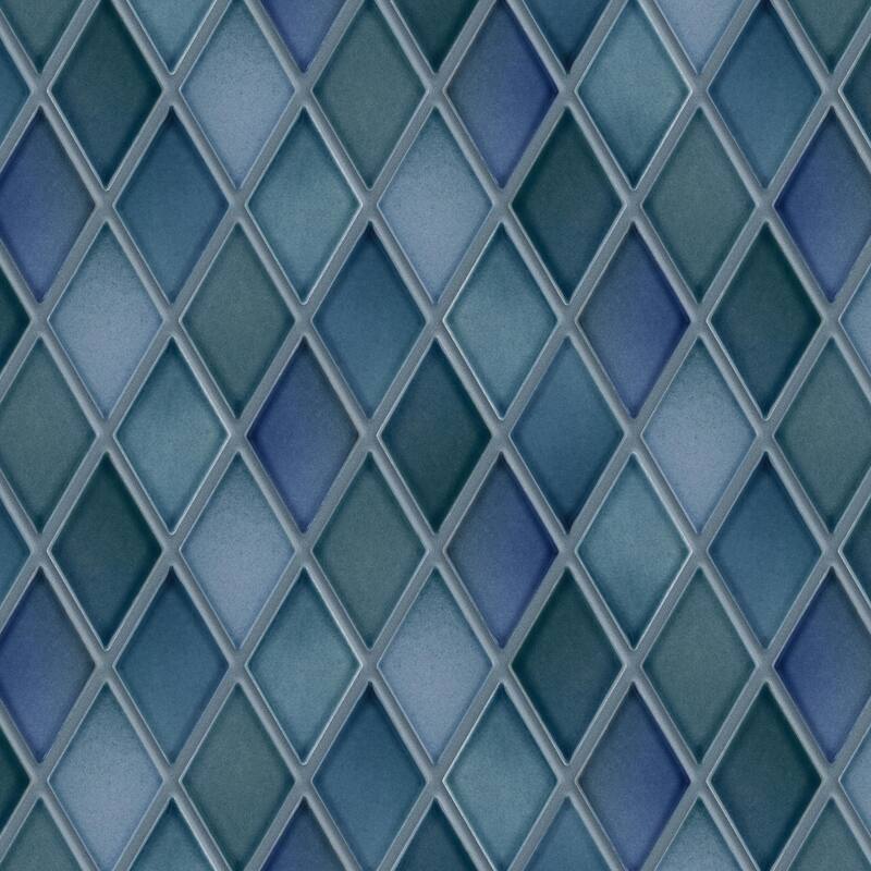 Merola Tile Hudson Kite Aquamarine 10-1/8" x 11-3/4" Porcelain Mosaic Floor and Wall Tile