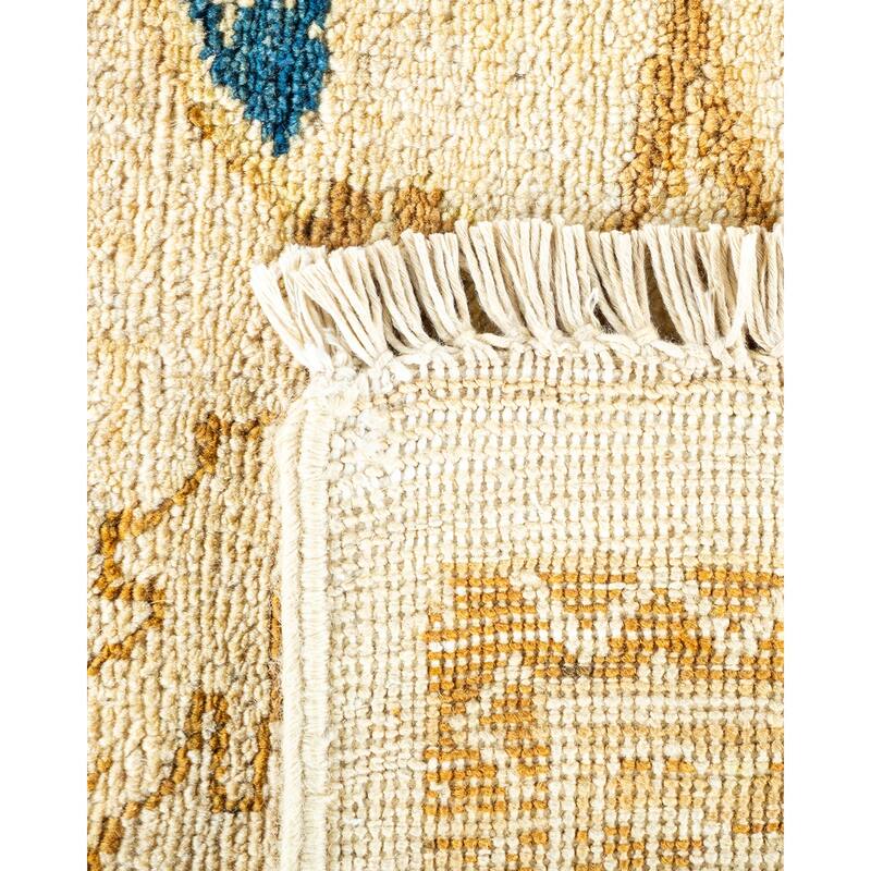 Overton Eclectic, One-of-a-Kind Hand-Knotted Area Rug - Ivory, 8' 10" x 11' 8" - 8' 10" x 11' 8"