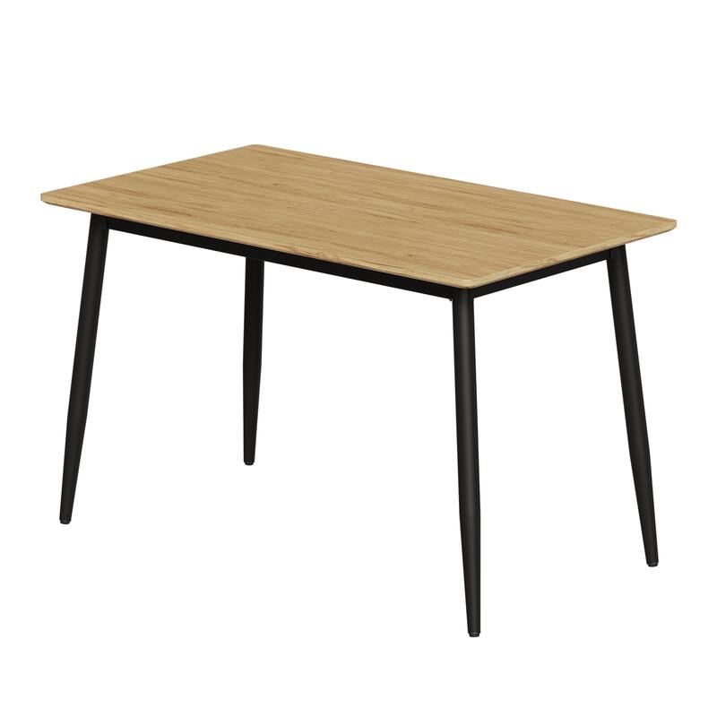 Modern Dining Table with MDF Top, Sturdy Metal Legs, Easy to Assemble