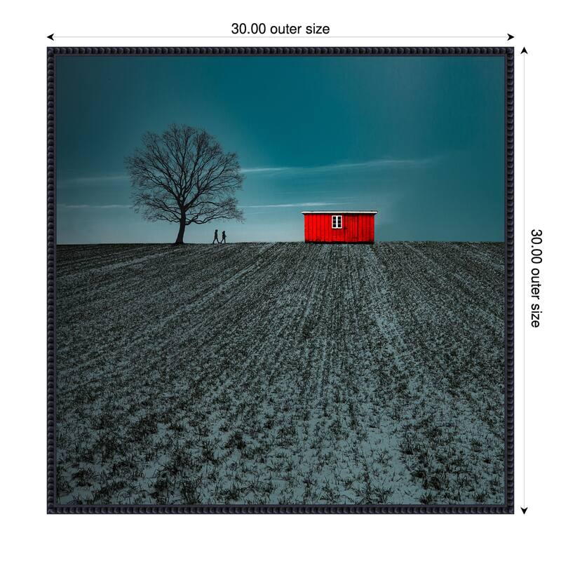 Rural Landscape by Inge Schuster Framed Canvas Wall Art Print - 30 x 30 in