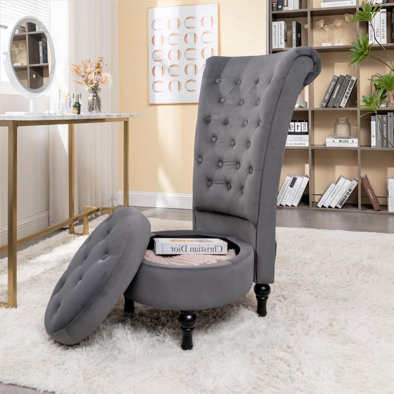 Gosser 20" Wide Velvet High Back Vanity Chair
